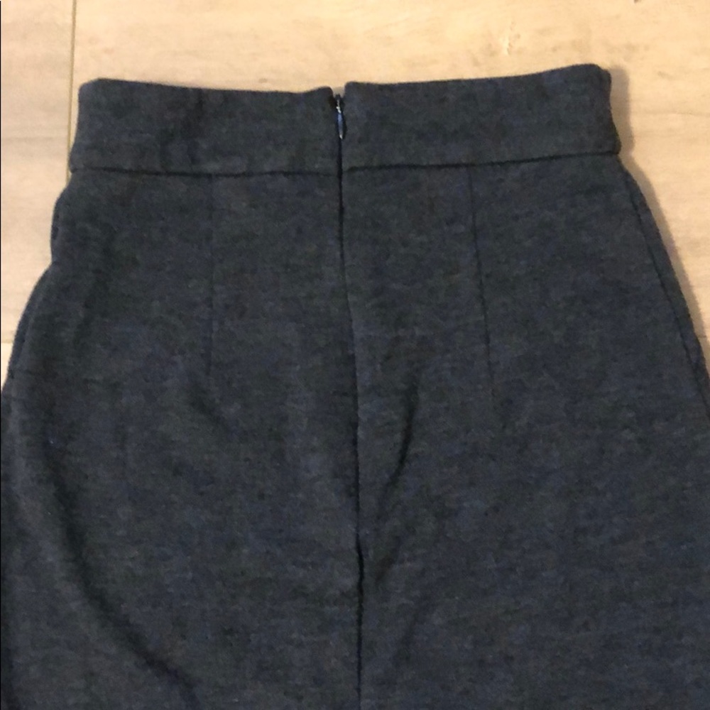Charcoal gray cotton pencil skirt - Picture 5 of 6